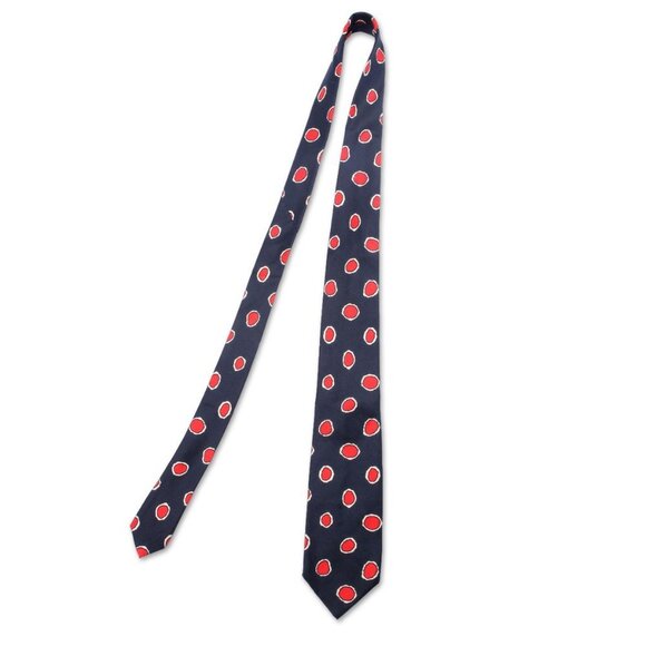 Vintage Emanuel Ungaro Paris 100% Silk Tie Abstract Circles Casual Dress Navy - Picture 4 of 5